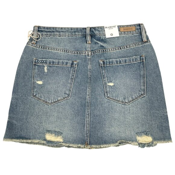 Blank NYC Revolve Distressed Denim Mini Skirt Size 28 NWT - Picture 2 of 3